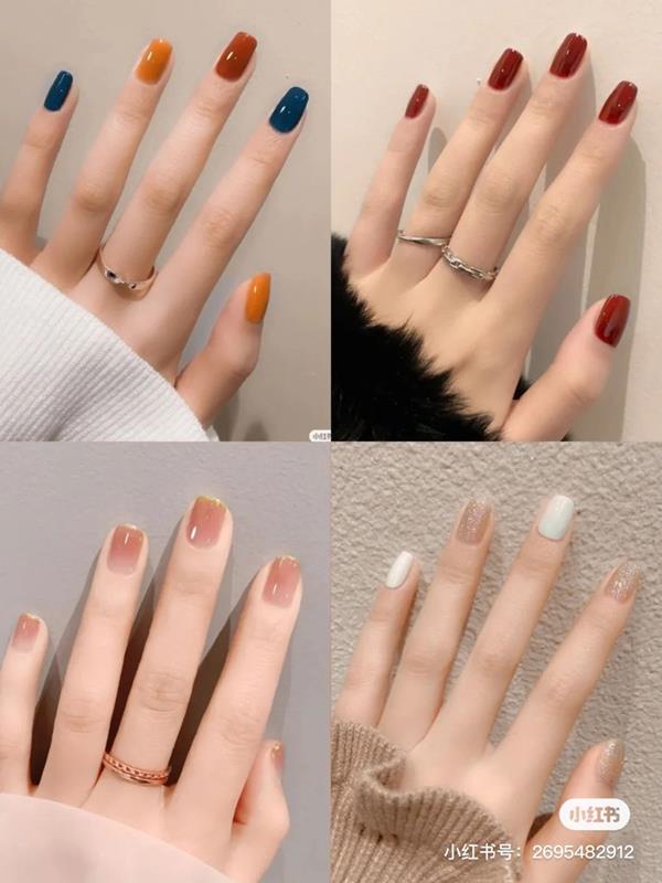 4 Mẫu nail tay móng vuông đơn giản