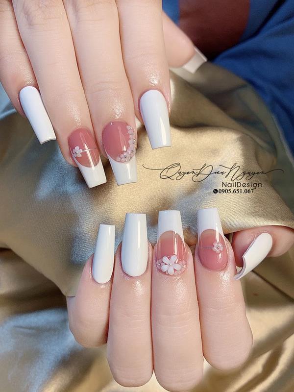 Mẫu nail đẹp cho cô dâu 2022 ngọt ngào