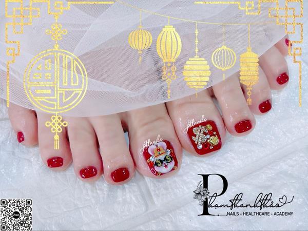 Móng chân tết 2023 mẫu 4